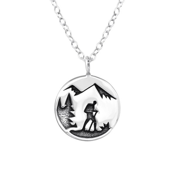 Sterling Silver Mountain Necklace - Picture 1 of 10